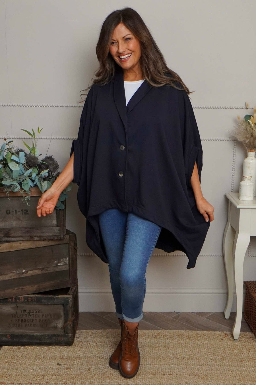 Carleen Batwing Cotton Jacket Black