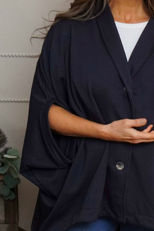 Carleen Batwing Cotton Jacket Black - Image 3