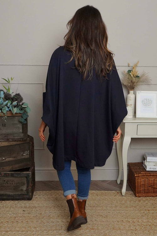 Carleen Batwing Cotton Jacket Navy - Image 4