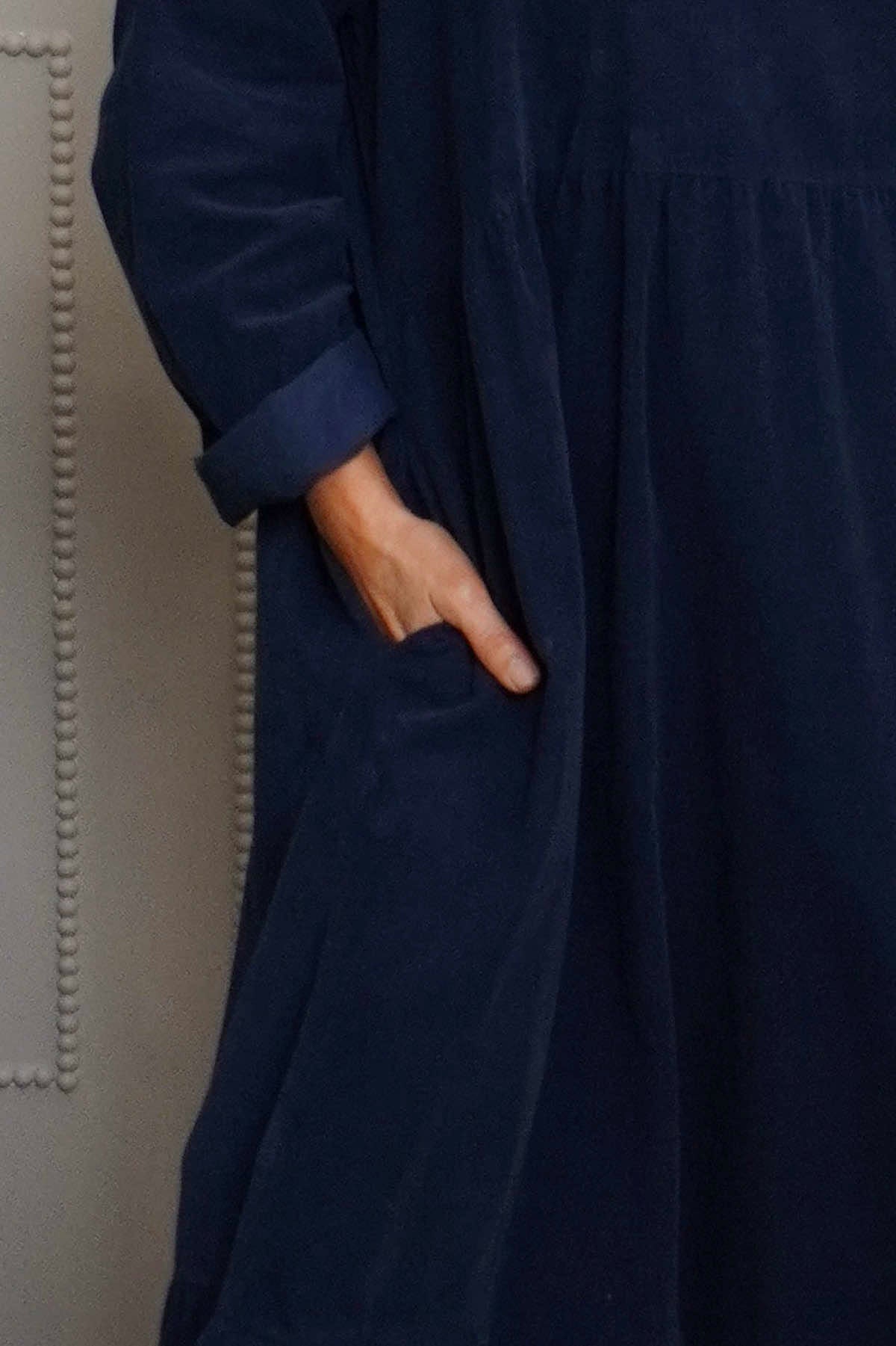 Sheena Needlecord Dress Navy