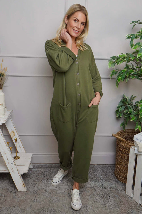 Paulton Jersey Boilersuit Khaki - Image 2