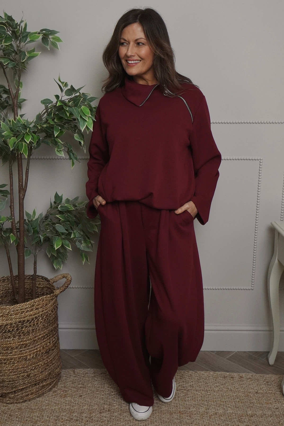 Cinda Cotton Trousers Wine