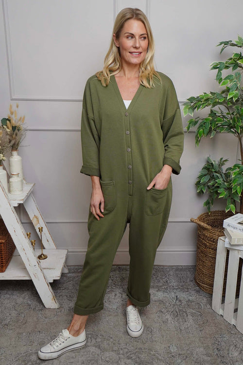 Paulton Jersey Boilersuit Khaki - Image 1