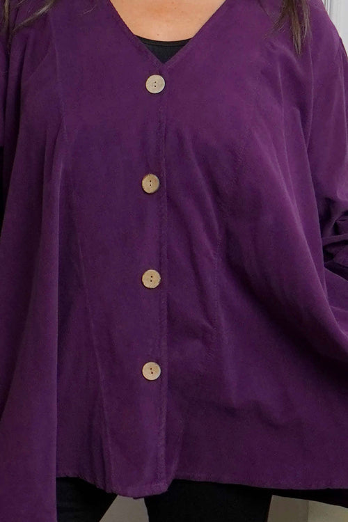 Anika Needlecord Jacket Purple - Image 3