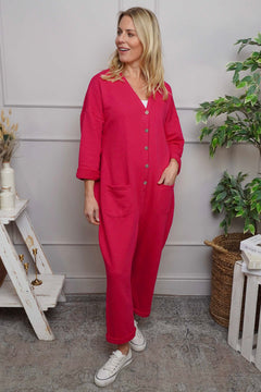 Paulton Jersey Boilersuit Fuchsia