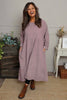 Sheena Needlecord Dress Mauve
