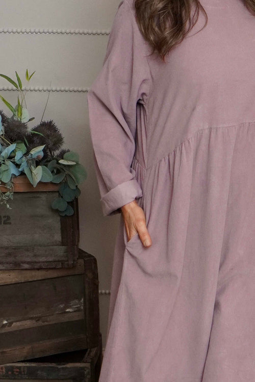 Sheena Needlecord Dress Mauve - Image 3