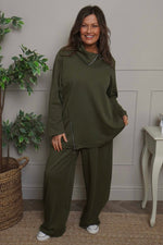 Shaye Zip Detail Cotton Top Khaki Khaki - Shaye Zip Detail Cotton Top Khaki