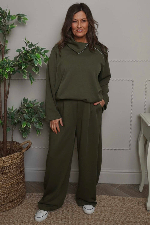 Cinda Cotton Trousers Khaki - Image 2