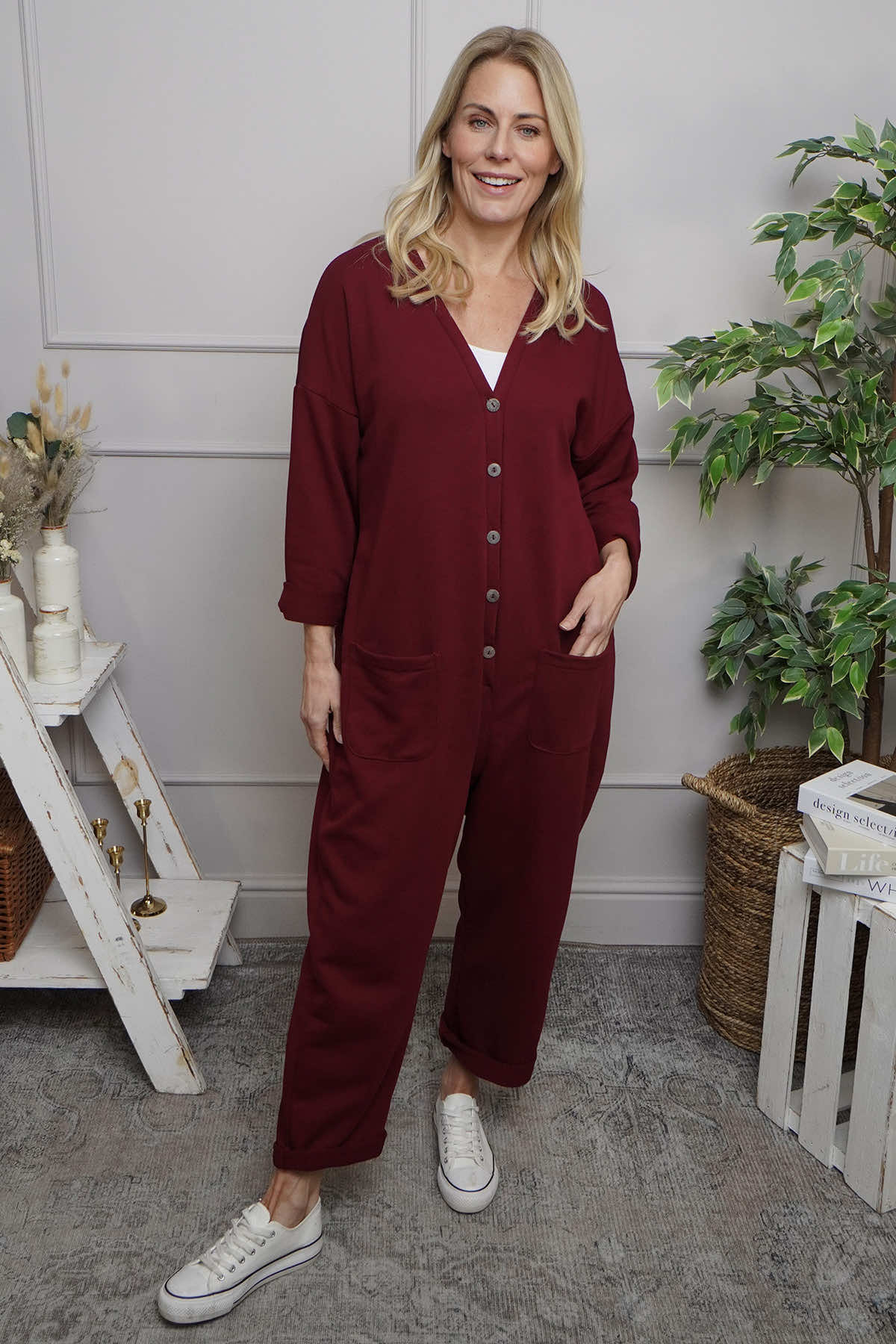 Paulton Jersey Boilersuit Wine
