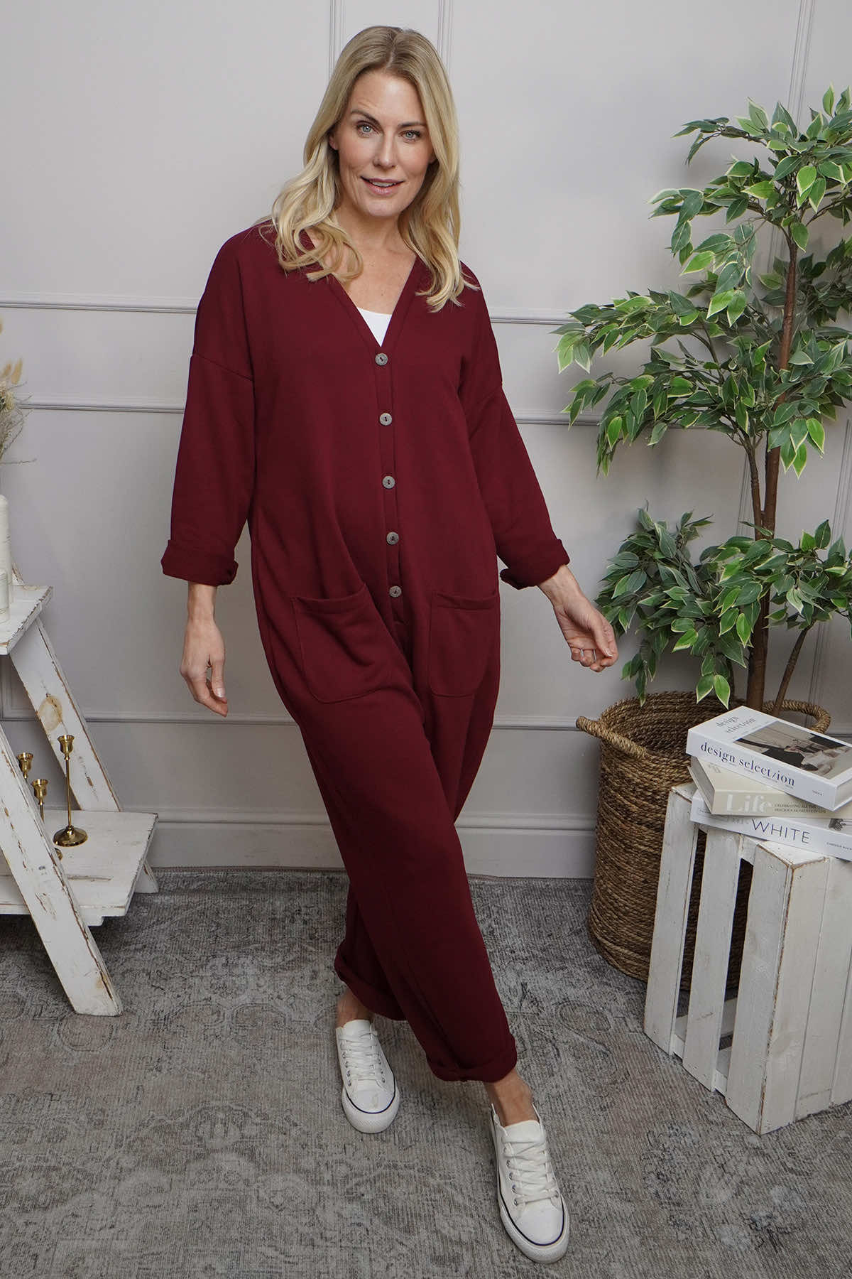 Paulton Jersey Boilersuit Wine