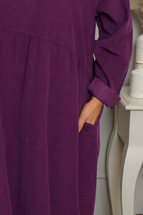 Sheena Needlecord Dress Purple - Image 3