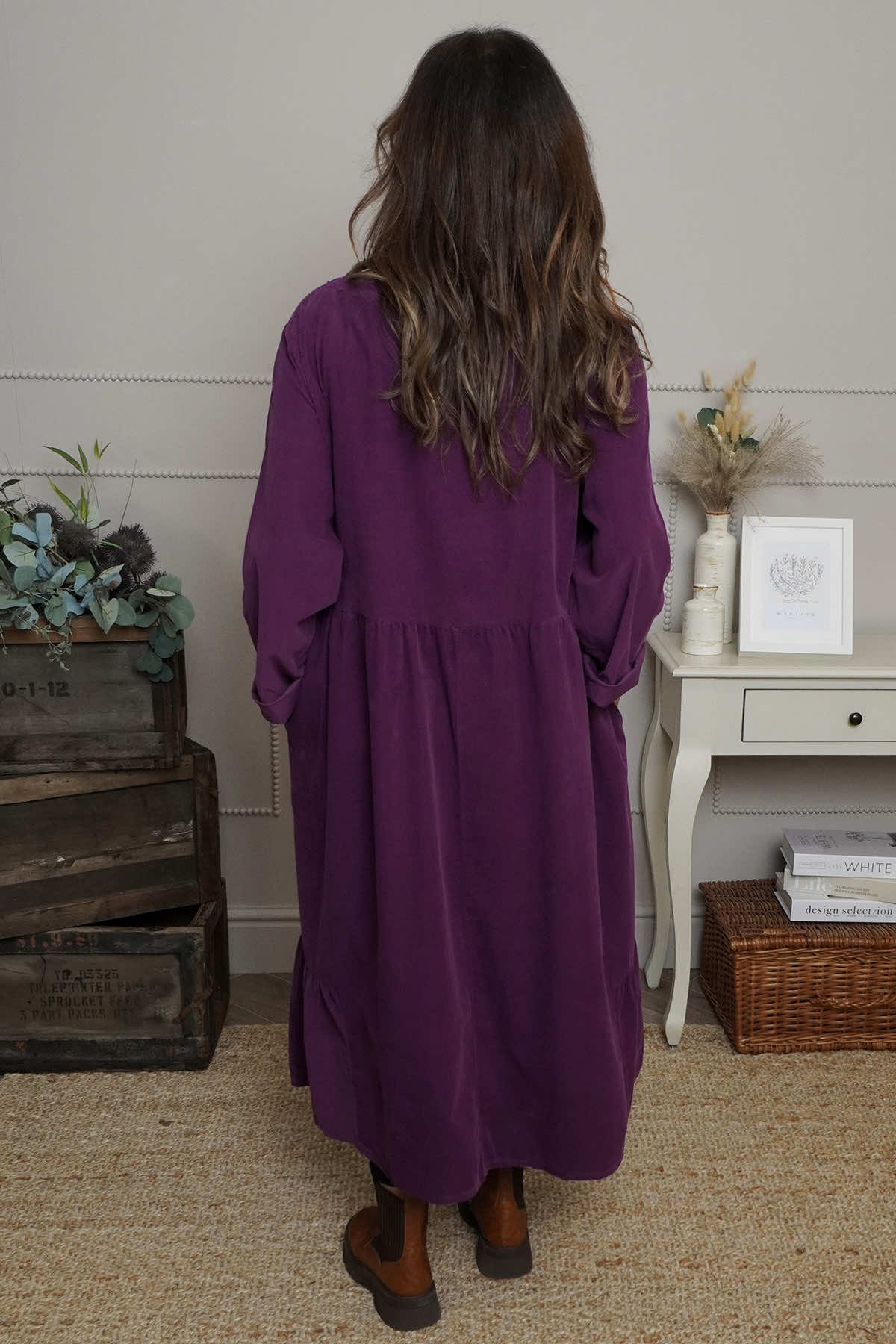 Sheena Needlecord Dress Purple