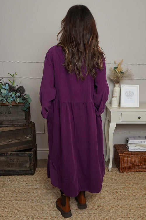 Sheena Needlecord Dress Purple - Image 4