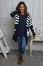 Orietta Stripe Knitted Cardigan Navy