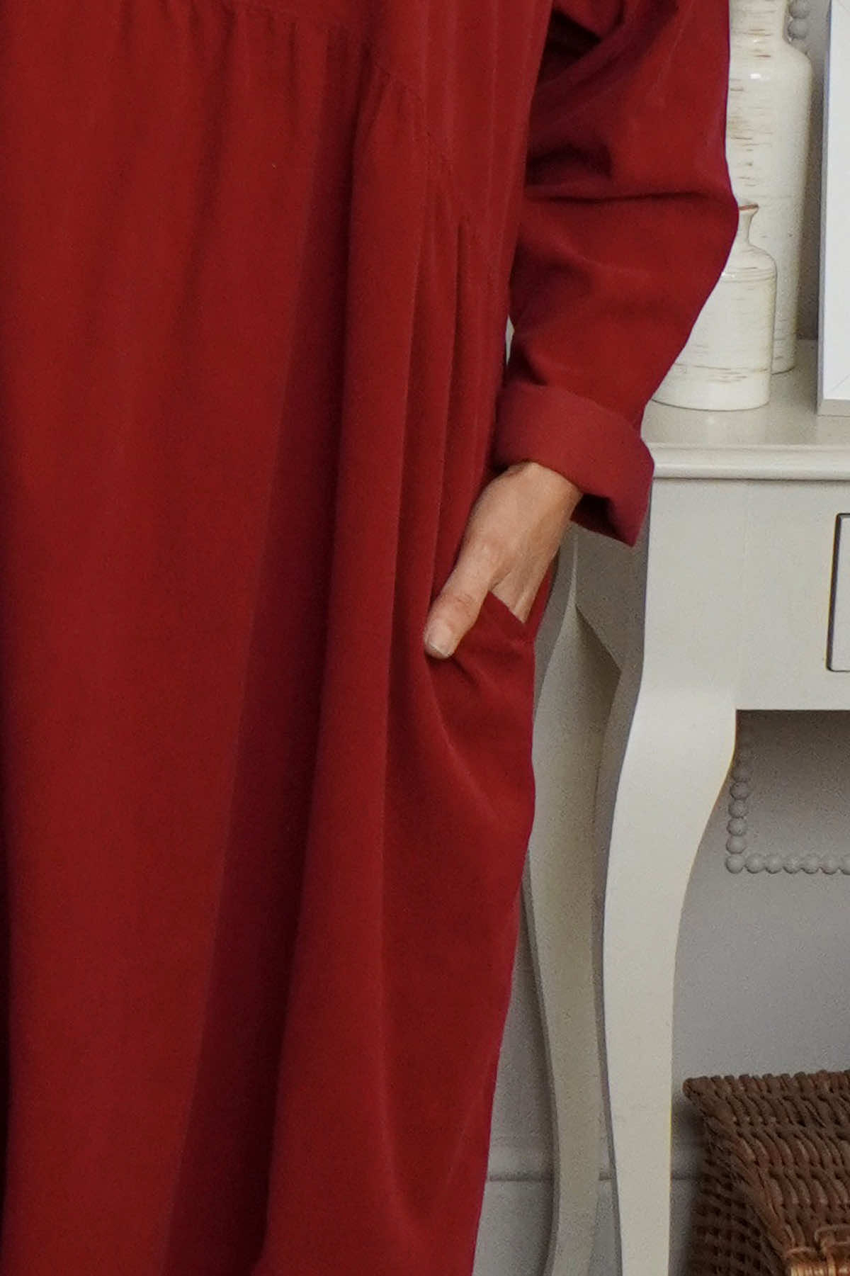 Sheena Needlecord Dress Red