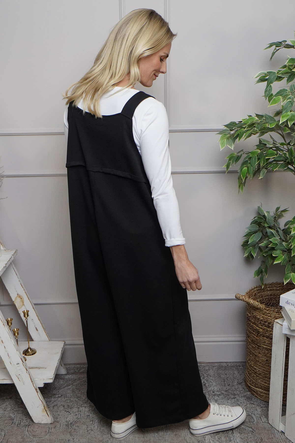 Kinley Pocket Cotton Jumpsuit Black
