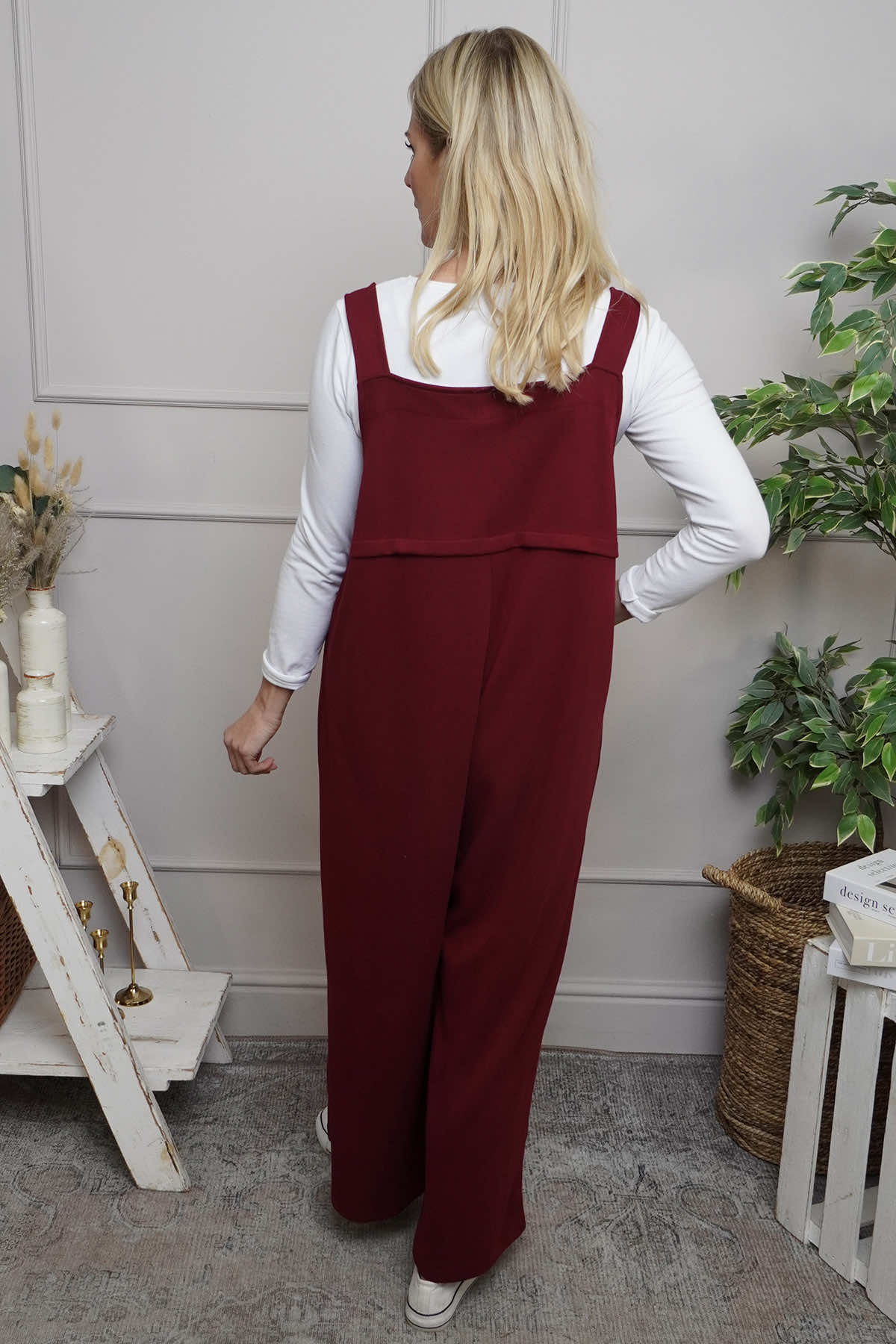 Kinley Pocket Cotton Jumpsuit Wine