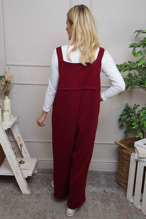 Kinley Pocket Cotton Jumpsuit Wine - Image 4