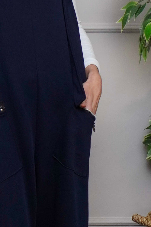 Kinley Pocket Cotton Jumpsuit Navy - Image 3