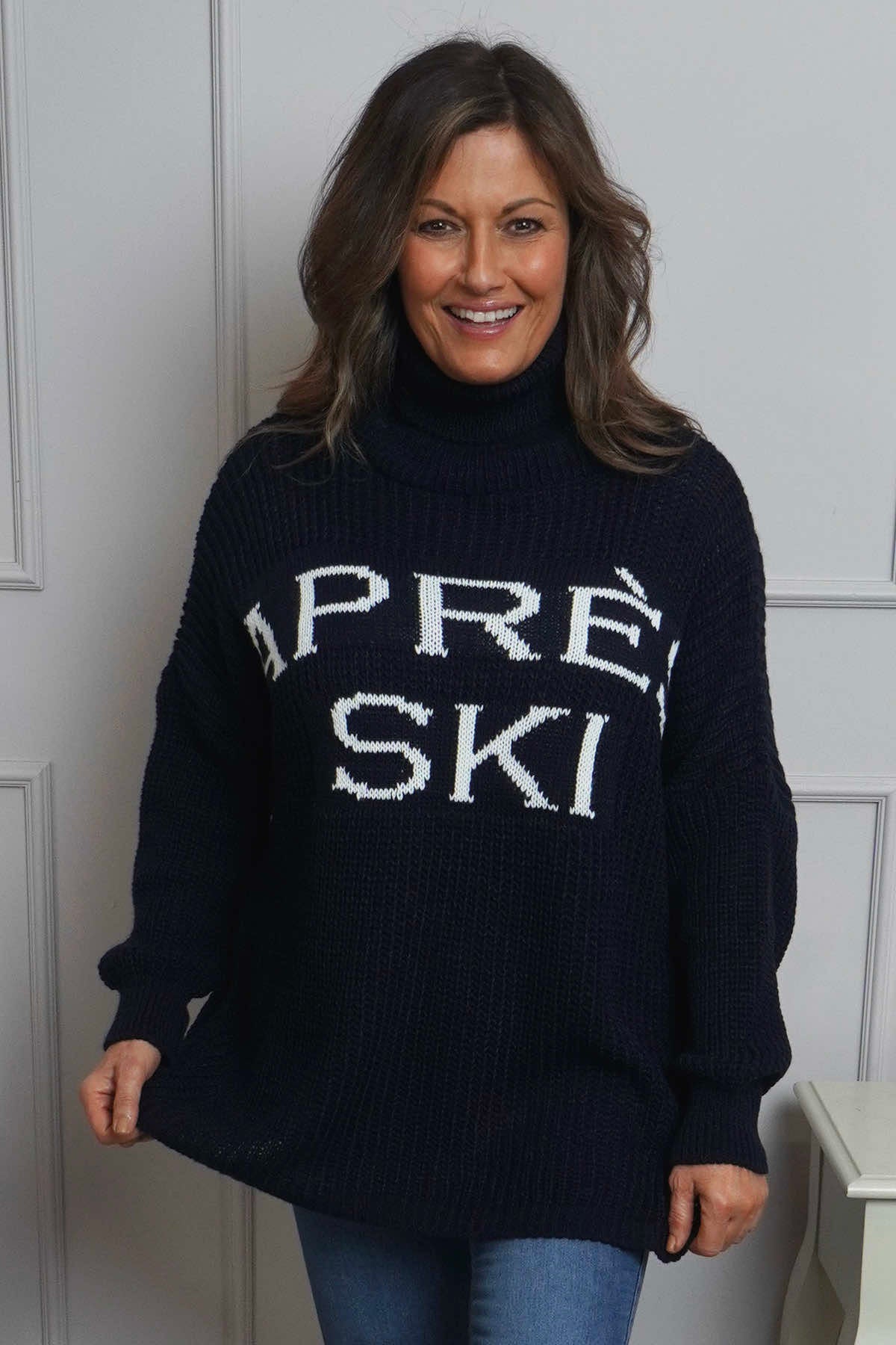 Apres Ski Polo Neck Jumper Navy
