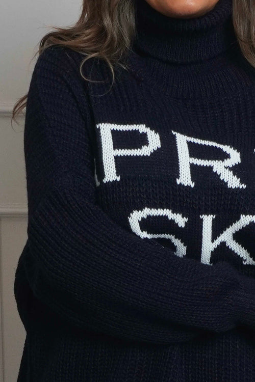 Apres Ski Polo Neck Jumper Navy - Image 3