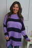 Doria Stripe Knitted Jumper Purple