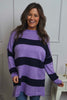 Doria Stripe Knitted Jumper Purple