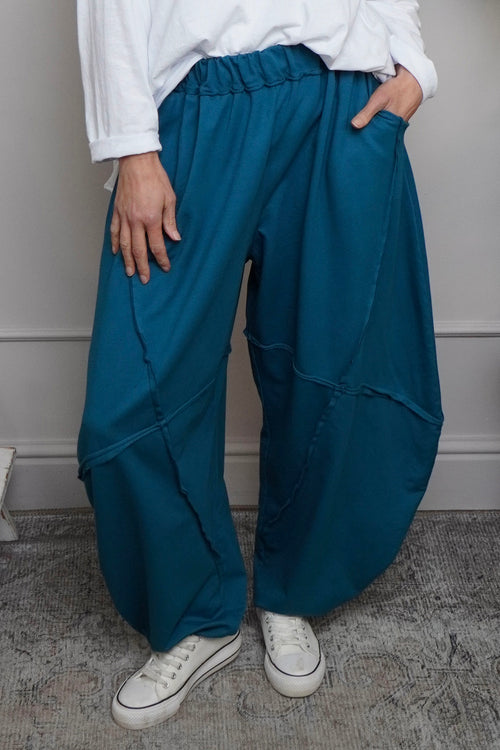 Deana Cotton Trousers Teal - Image 3