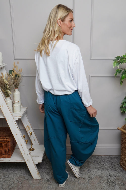 Deana Cotton Trousers Teal - Image 4