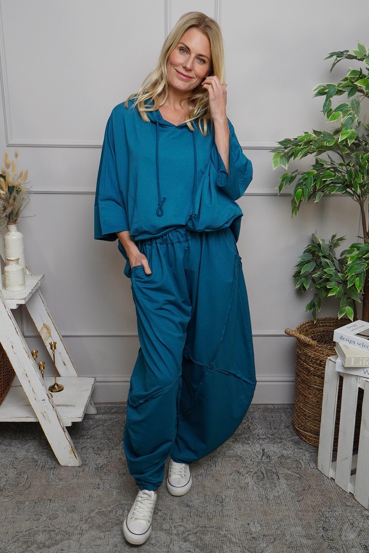 Deana Cotton Trousers Teal
