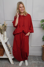 Deana Cotton Trousers Red Red - Deana Cotton Trousers Red