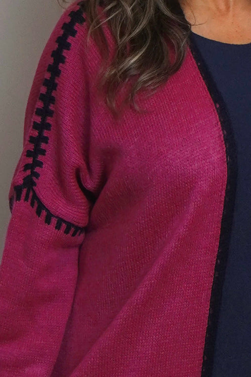 Melina Knitted Cardigan Berry - Image 3