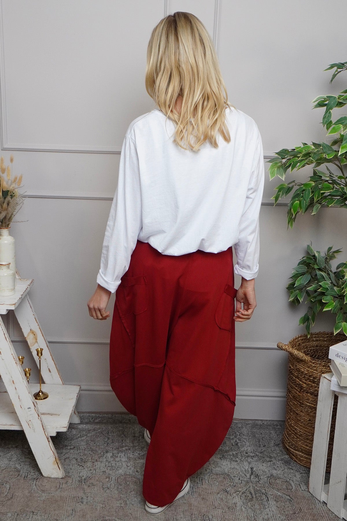 Deana Cotton Trousers Red