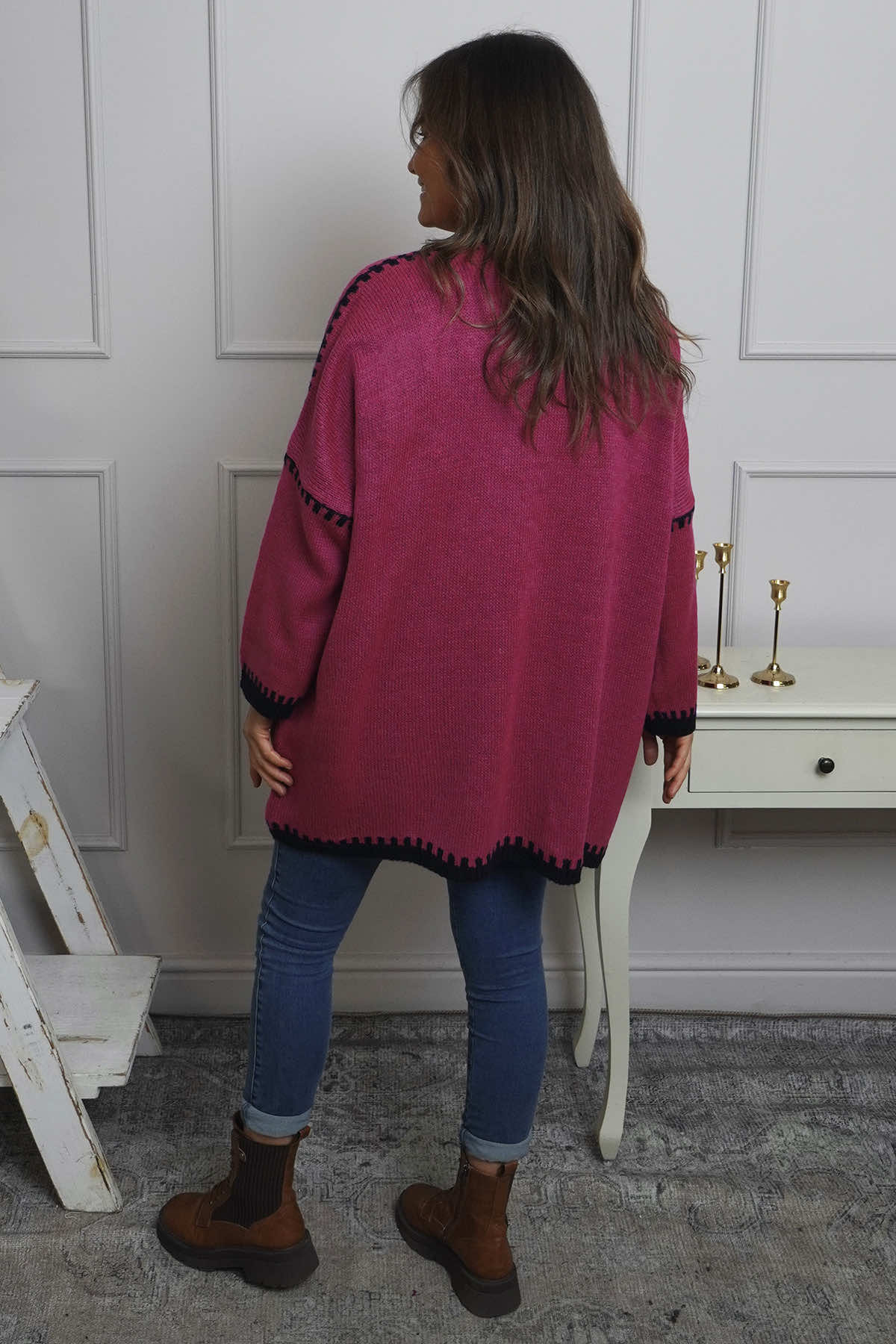 Melina Knitted Cardigan Berry