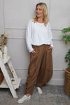 Deana Cotton Trousers Nutmeg