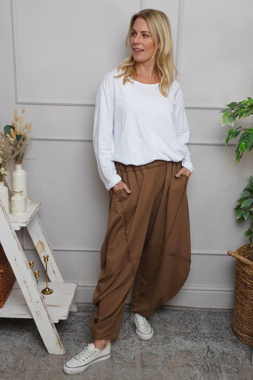 Deana Cotton Trousers Nutmeg - Image 1