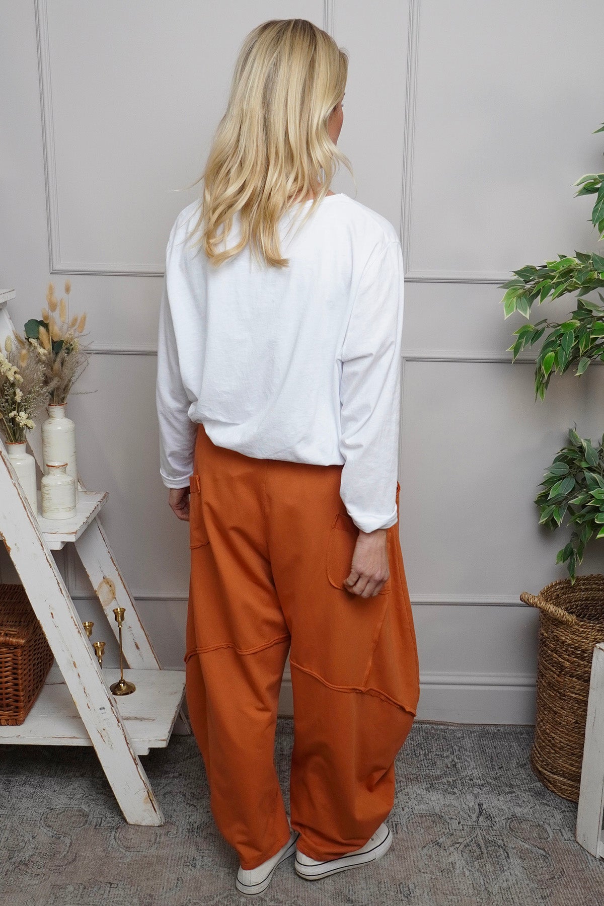 Deana Cotton Trousers Burnt Orange