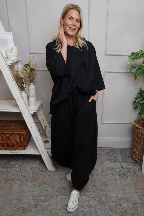 Deana Cotton Trousers Black - Image 1