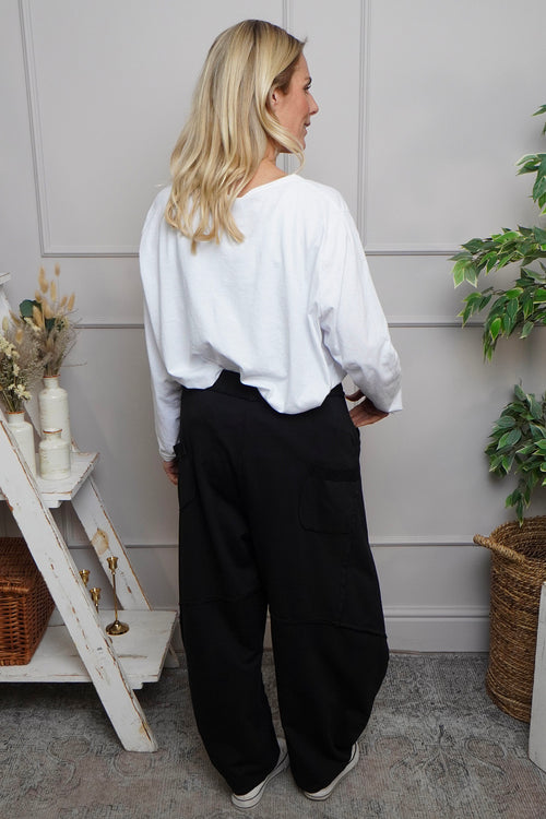 Deana Cotton Trousers Black - Image 4