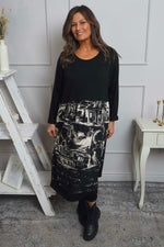 Janette Print Cotton Dress Stone Stone - Janette Print Cotton Dress Stone