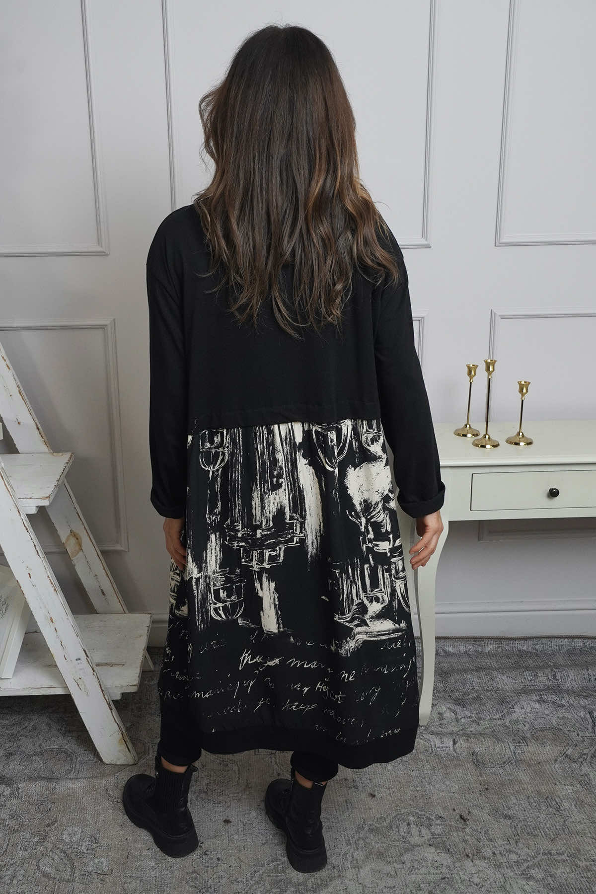 Janette Print Cotton Dress Stone