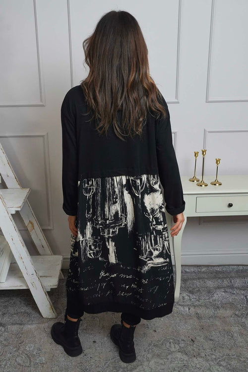 Janette Print Cotton Dress Stone - Image 4