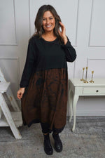 Janette Print Cotton Dress Cocoa Cocoa - Janette Print Cotton Dress Cocoa