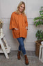Aretha Hooded Cotton Top Burnt Orange