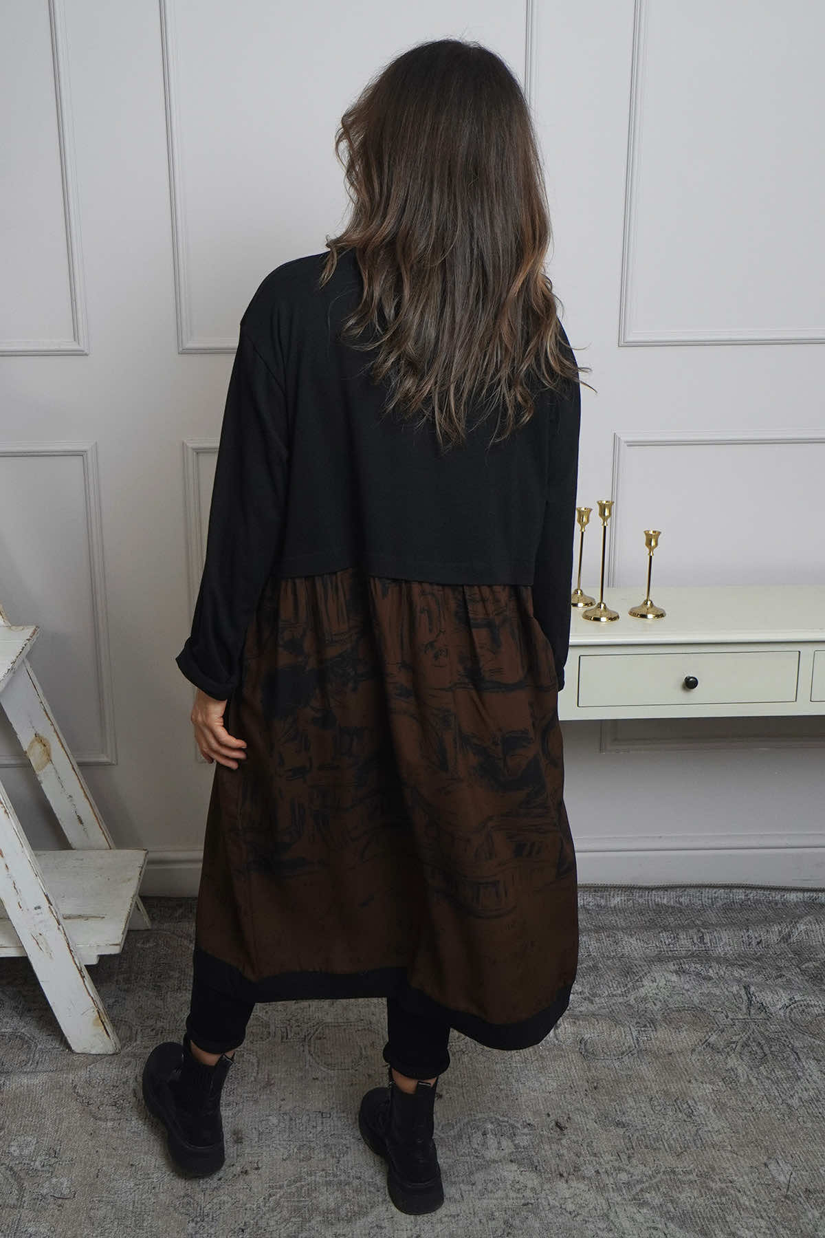 Janette Print Cotton Dress Cocoa