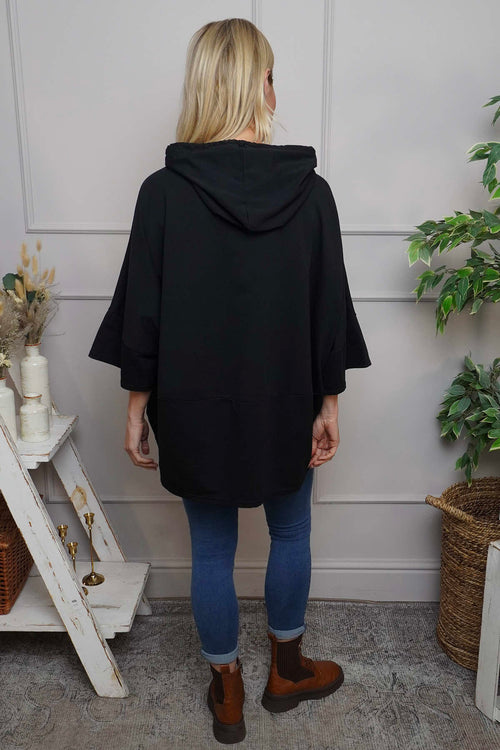 Aretha Hooded Cotton Top Black - Image 4