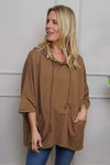 Aretha Hooded Cotton Top Nutmeg