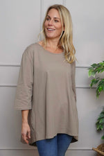 Lulu Button Back Cotton Top Mocha Mocha - Lulu Button Back Cotton Top Mocha