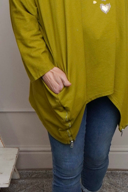 Evette Heart Cotton Top Moss - Image 3